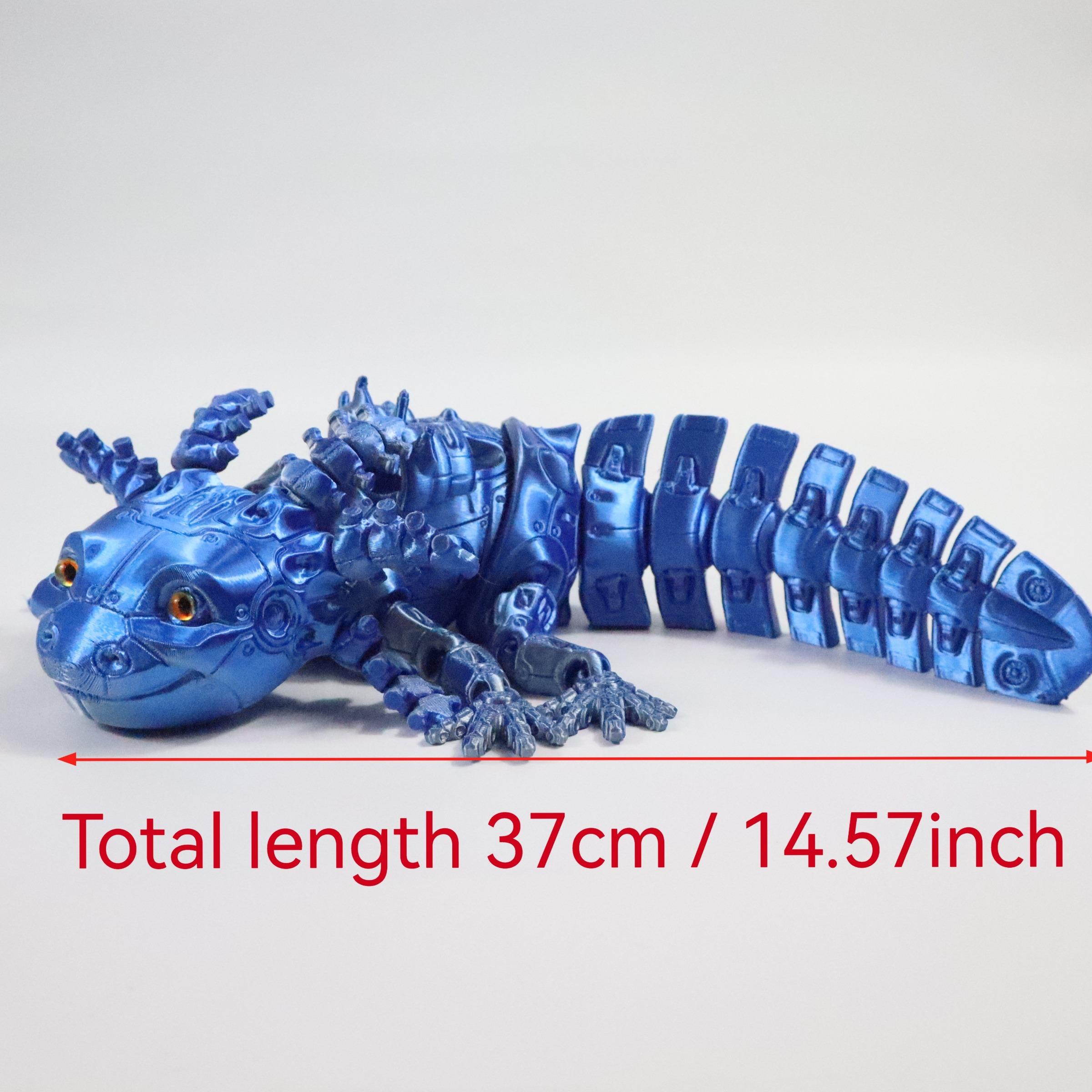 3D Printed Axolotl Figurine, Detailed Robot Axolotl Toy, Home Decor, Desk Ornament, Unique Gift for Robot & Future Collectors