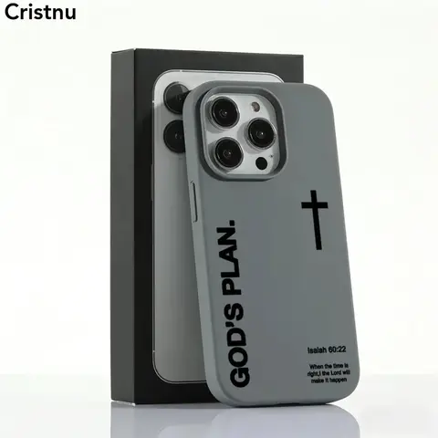 Cristnu Christian God's Plan Isaiah 60:22 Bible Cross Phone Case - 1PC Large-Hole Liquid Silicone TPU Skin-Friendly Cover for iPhone 17,17 Pro Max,16,15,14,13,12,11 Plus Air Pro, Cowboy Preppy American Retro Gift, Mobile Accessory