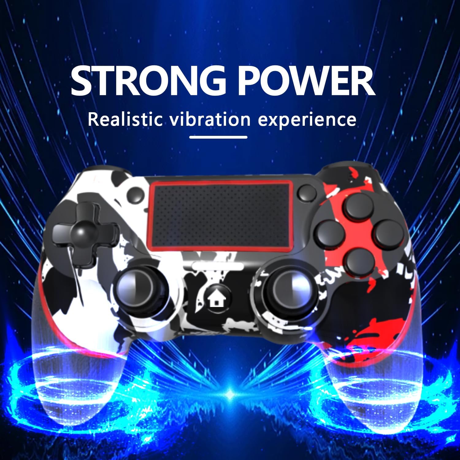 Upgraded  Controller for Ps4 Gamepad Compatible with Ps4/Pro/Slim/Windows PC,Joystick for PS4 with Touchpad/Stereo Headphone Jack/Six-axis Motion Control/  (Flame Red)