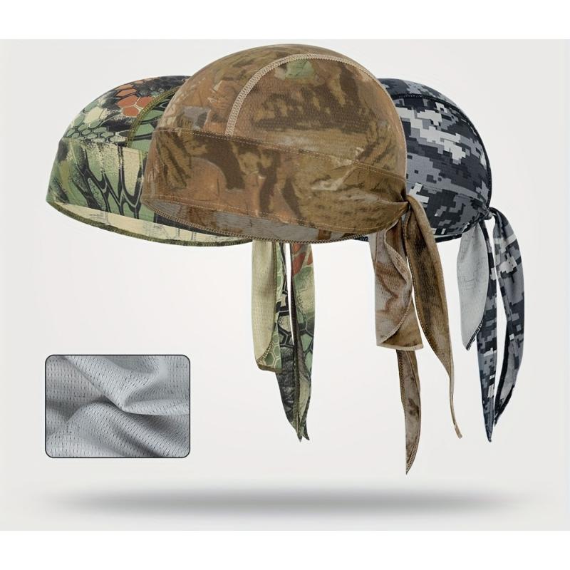 Qianqwo Unisex Camouflage Outdoor Cap - Quick-Dry Breathable Mesh Skull Beanie with Camo, Multi-Color (////) for Hiking, Fishing, Cycling - - Lightweight for Men & Women