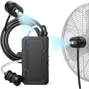 Portable Misting System with Water Pump, 6000mAh Outdoor Misters for Outside Patio,  Water Cooling Fan Misters Set for Patio, Industrial Fan, Canopy, , Greenhouse, Beach, Dugout, Camping