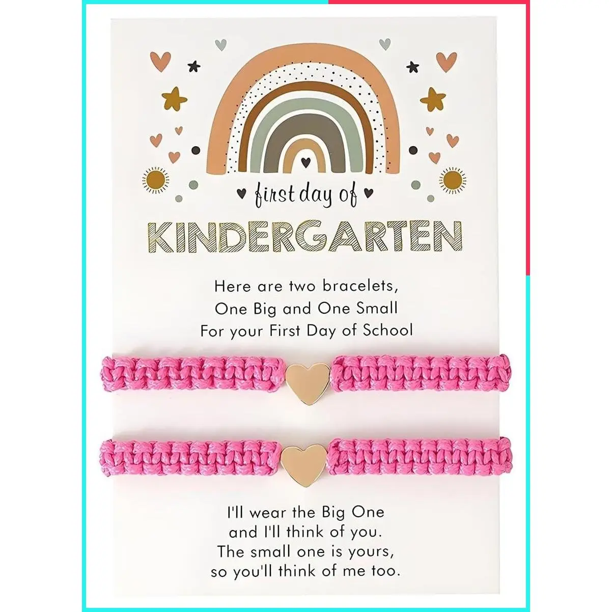 First Day of School Mommy and Me Matching Bracelets for Mom and Daughter Kindergarten Back to School Gift for Student