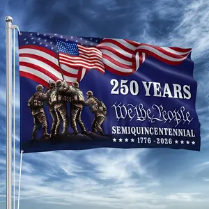 250th Anniversary American Flag - Double-Sided Patriotic Garden Flag with Hooks, Durable Polyester Outdoor Yard Decoration for Independence Day, 1776-2026 Commemorative Design, All-Weather Fade-Resistant, No Electricity Needed