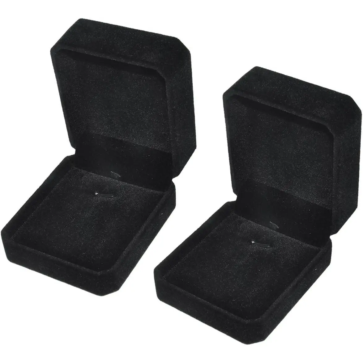 2 count Classic  Necklace Box for  , Black Pendant Display Case for Wedding Engagement Anniversary
