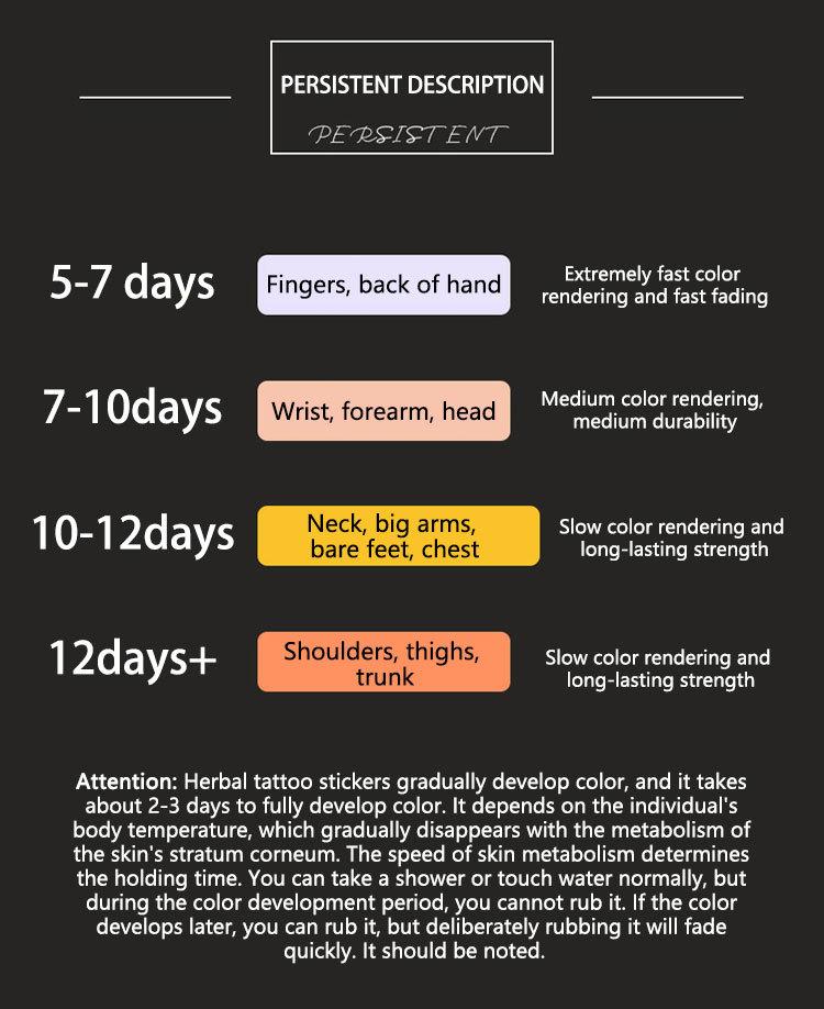 Barbed Wire Armband Juice Temporary Tattoo Sticker Magic Tattoo Waterproof Long-Lasting 7-15 Days Herbal Semi-Permanent Tattoo for Women Arm Collarbone Realistic Tattoo Fake Tattoo Line Tattoo