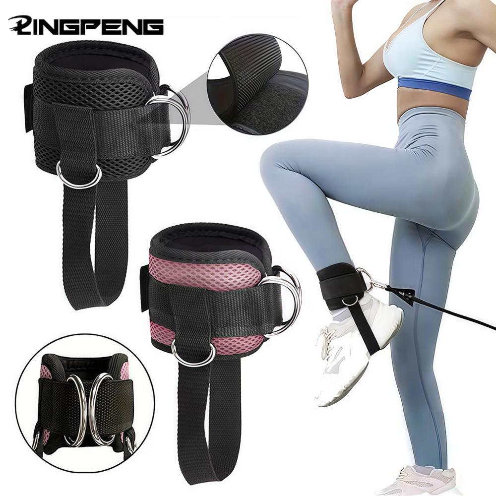 Padded Ankle Strap, 1 Count Ankle Strap for Cable Machines, Double D-ring Fitness Ankle Cuffs for Gym Workouts Leg Training Equipment Weight Training Equipment