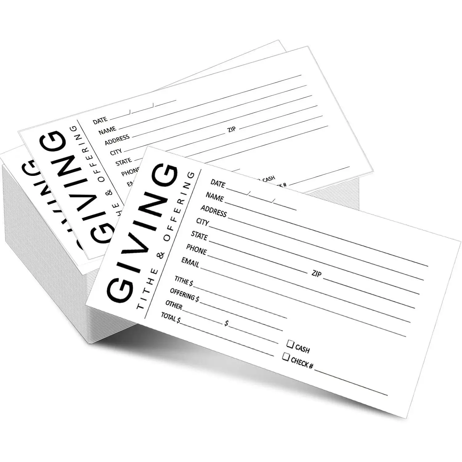 200 Pack Church Offering Envelopes with Preprinted Name and Amount Fields - Bill Size Tithe & Donation Envelopes for Religious Giving