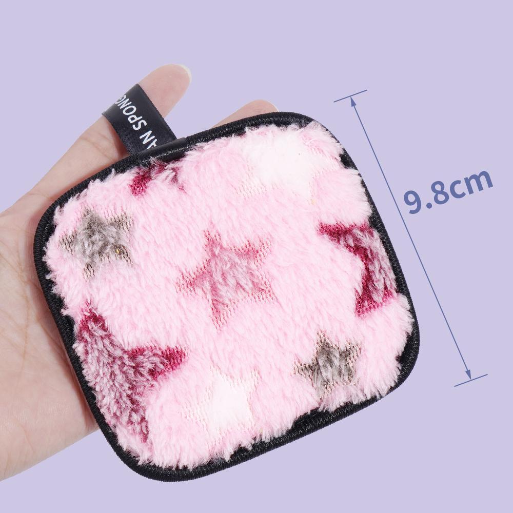 MAANGE Travel Reusable Makeup Remover Pads, Makeup Remover Tool, 6 Counts Colorful Facial Cleaning Puffs, Face Wash Sponges, Square Shape Fluffy Face Washing & Skin Cleansing Pads, Comfort Hygiene Products, Christmas Gift