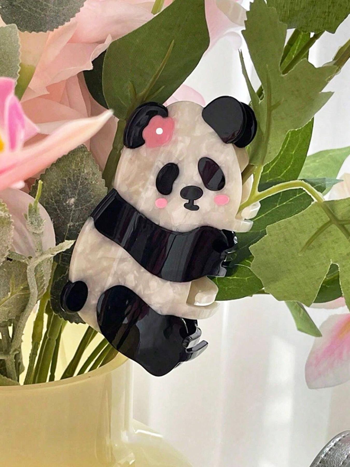 Cute Panda Design Hair Claw, Fashionable Hair Accessories for Women & Girls, Casual Versatile Hair Accessories for Daily Wear, Clip In Claw