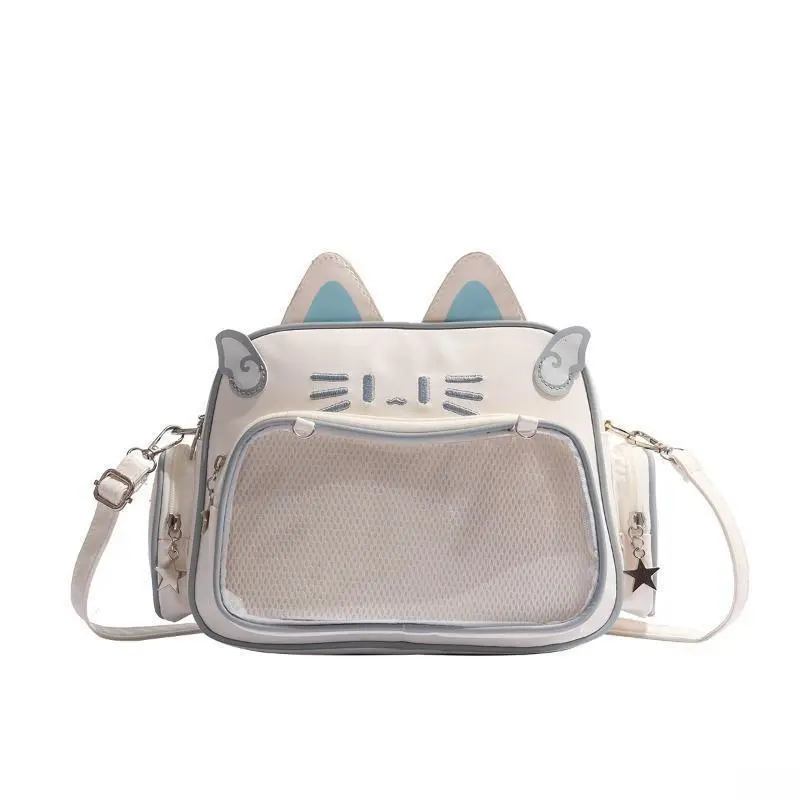 Women's  Y2K Mechanical Cat Design Backpack - 2026 Trendy Ita Bag for Outdoor Leisure Activities crossbody women Vintage Gold-Plated Lock Multi-Pocket Fashionable Plaid Shoulder
