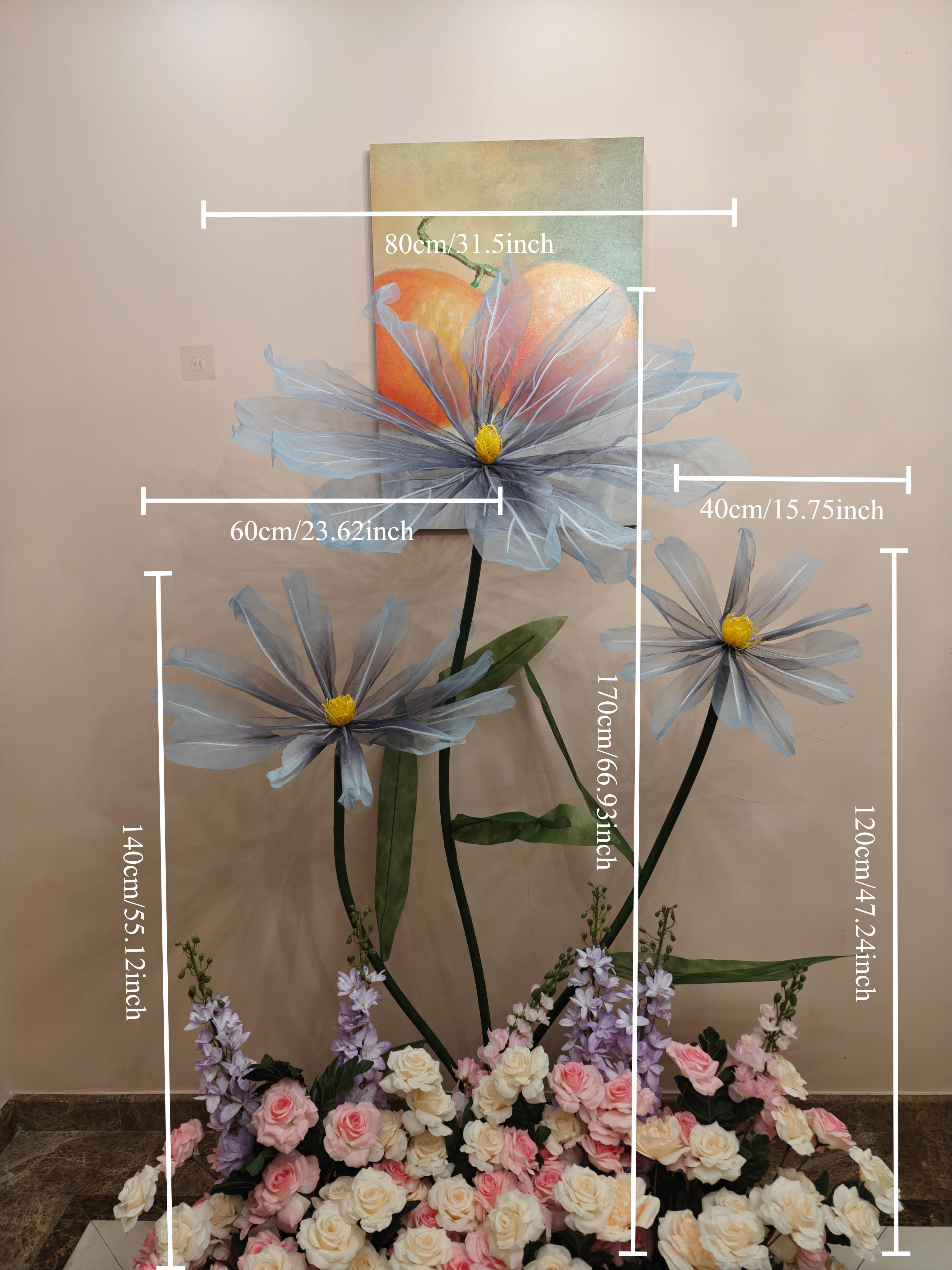 Artificial Silk Flower Wedding Scene Backdrop Decor Silk Yarn Flower Window Display Ornaments Stage Road Guide Floral With Stand