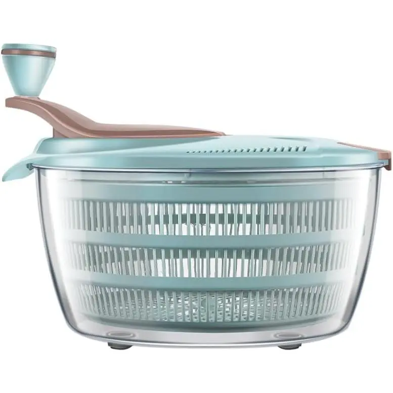 4.24 Qt Salad Spinner - Kitchen Fruit & Vegetable Utensil with Double Drainage Holes, Salad Dryer for Washing, Spinning, Draining Greens, Fruits, Vegetables
