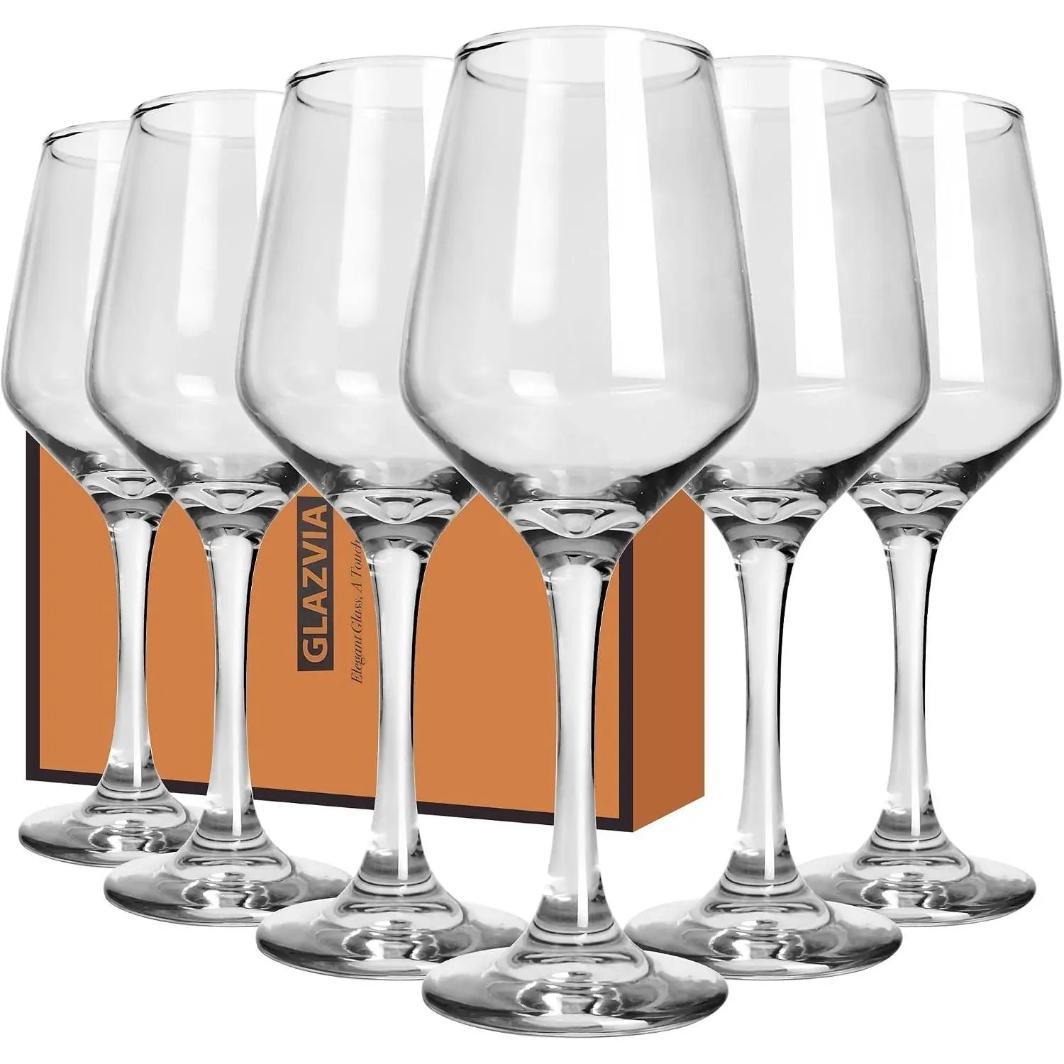 Wine Glasses Set of 6, 12oz Classic Stemmed Glassware for Red or White Wine, Dishwasher Safe Drinkware for Parties & Home Bar, Glassware Drinkware, Drinkware Glass Set