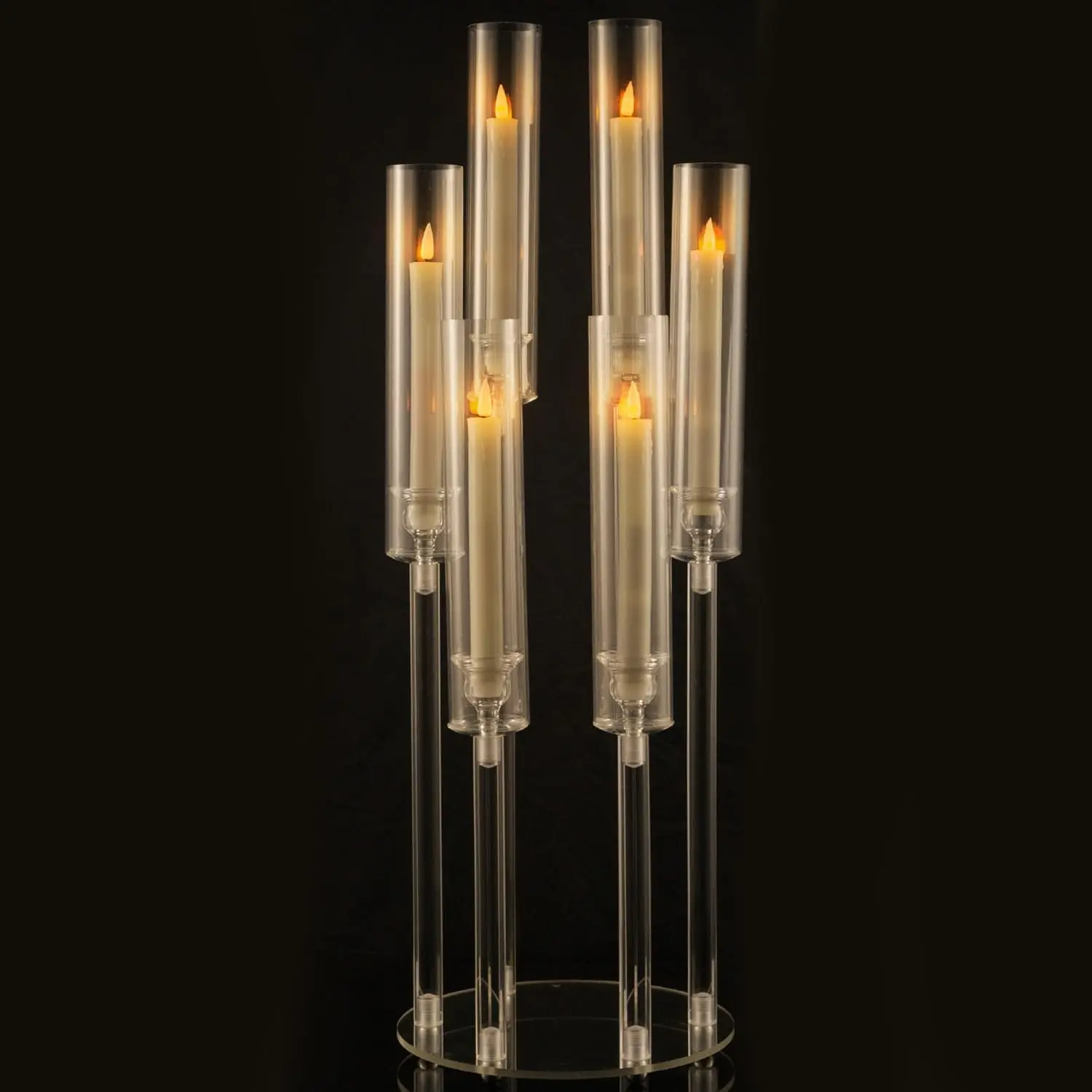 Clear Acrylic Candle Holder Set, 1 Count Modern Simple Candle Stand, Decorative Candle Holder for Home Party Wedding, Home Decor Supplies, Candle Holders For Table Centerpiece, Candle Holder Centerpieces