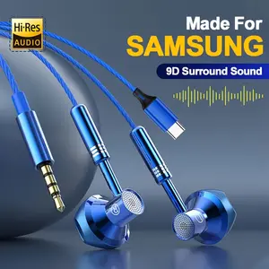 Hifi Bass Stereo Volume Control Headset with HD Mic 3.5Mm Type C Headphones Wired Earbuds for Iphone 15 Samsung Galaxy Earphones