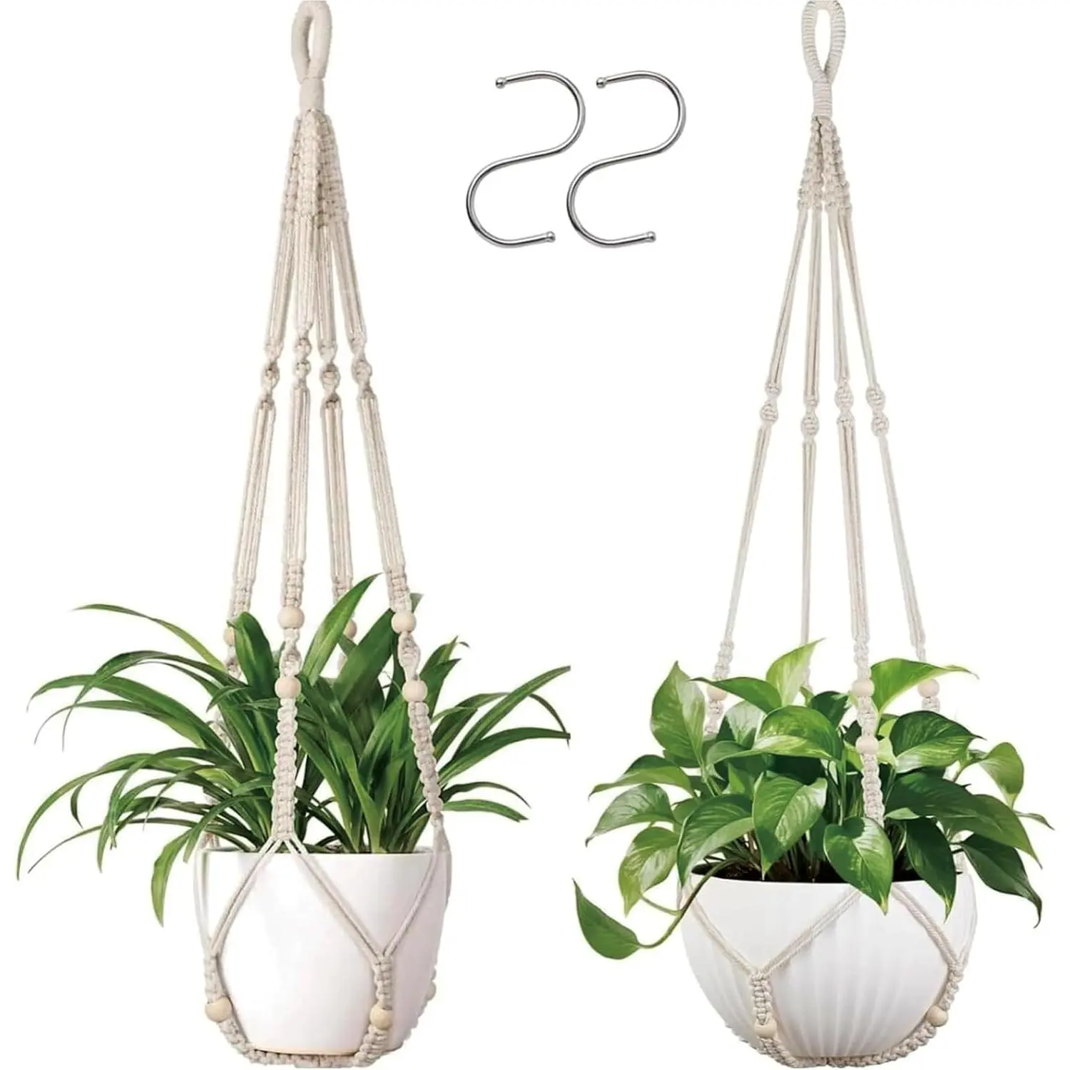2 Pack Macrame  Hanger, 36 in   Planter Holder