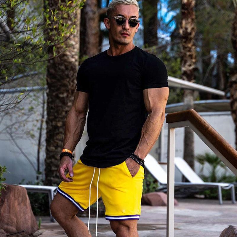 Men's Muscle Sports T-Shirts Fashion Tees Tops Short Sleeve Athletic Workout Gym Clohting Slim Fit T Shirts for Men