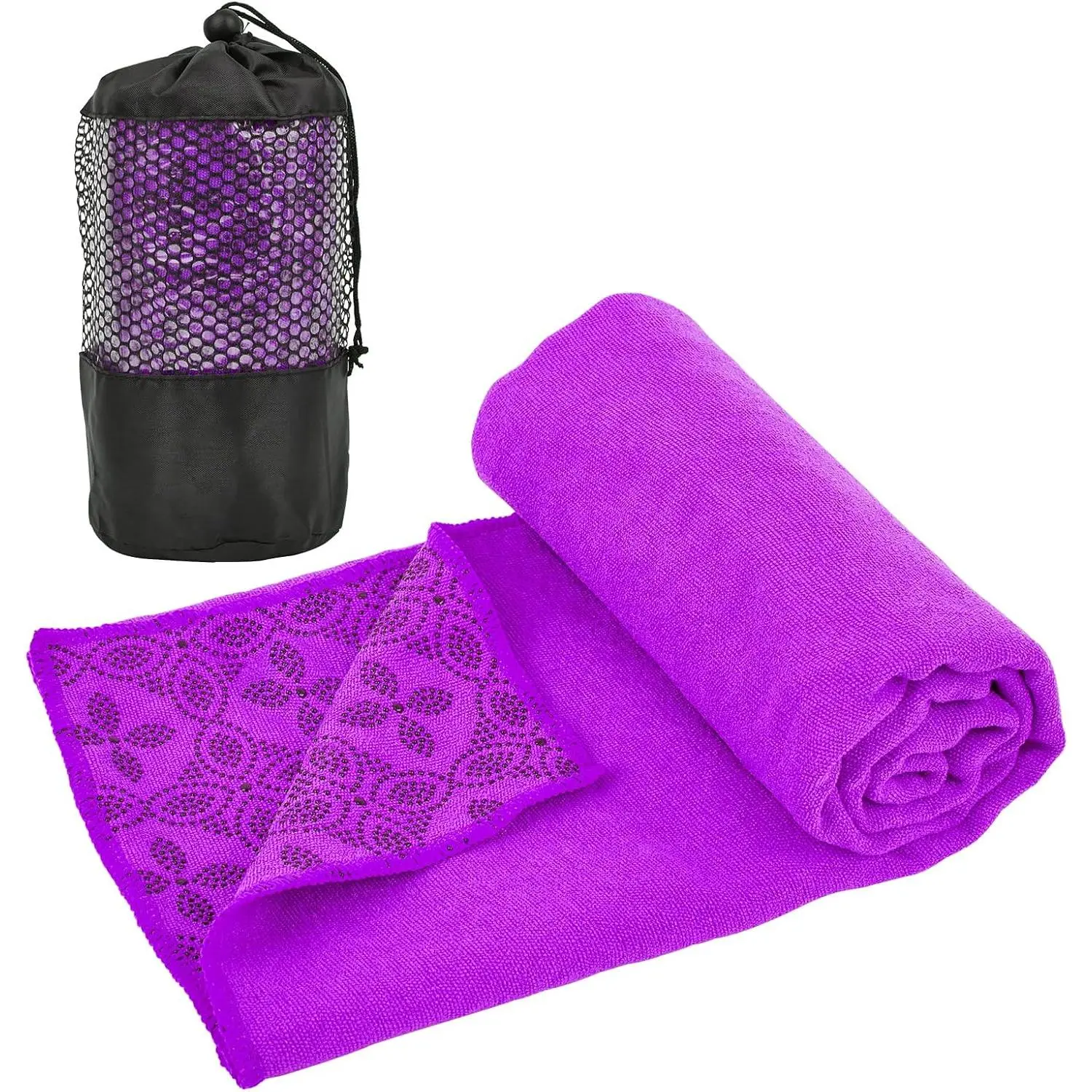 Yoga Towels, Non Slip Hot Yoga Mat Towel with Grip Dots,Super-Absorbent Soft Microfiber Yoga Blanket for Pilates, Fitness and Workout 72inch x 24inch