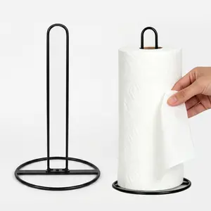 Stainless Steel Paper Towel Holder, Round Base Paper Rolls Organizer, Classic Fashion Kitchen Roll Dispenser for Home Bathroom Kitchen, Bathroom Accessories