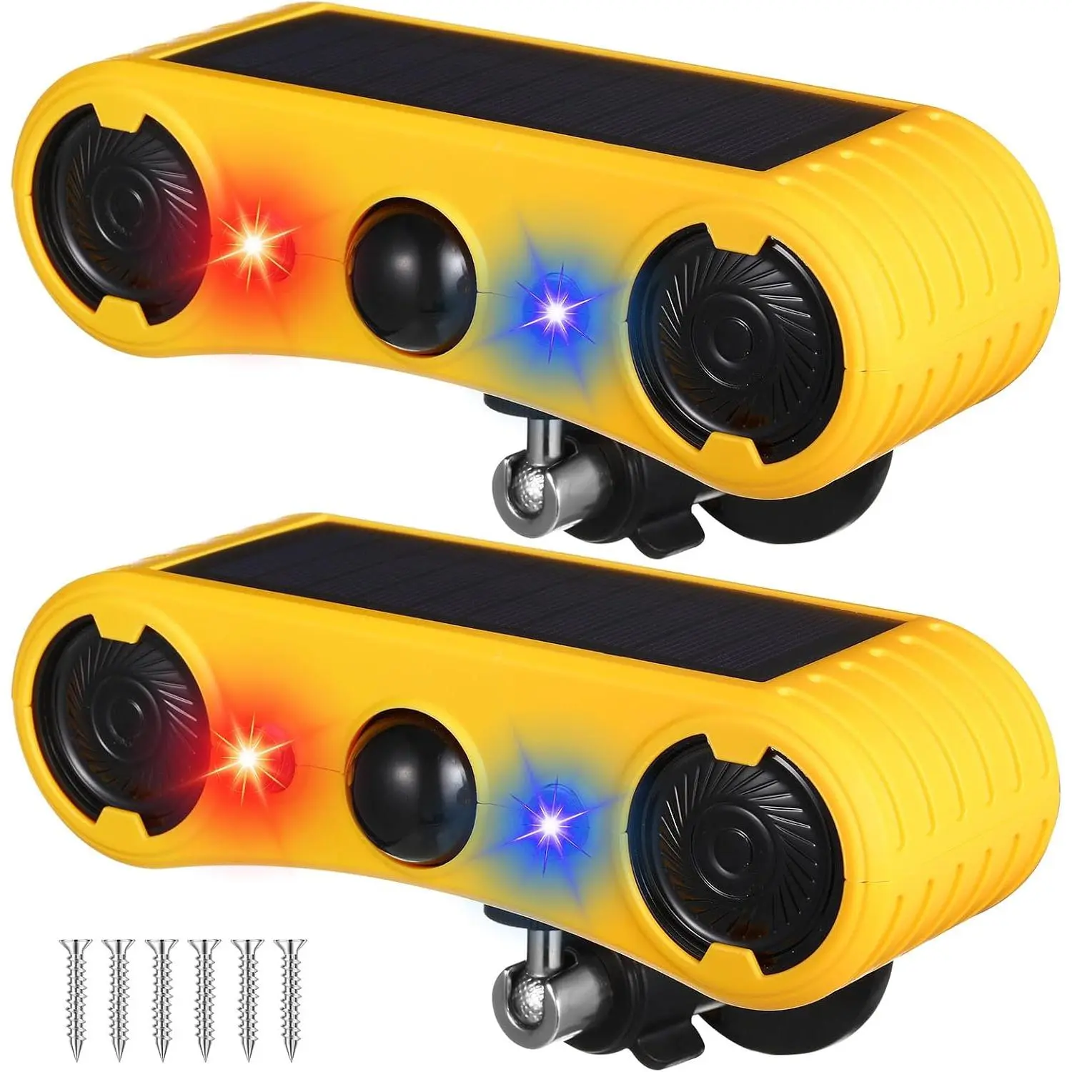 2 Pack Solar Motion Sensor  129db Motion Detector Noise Maker