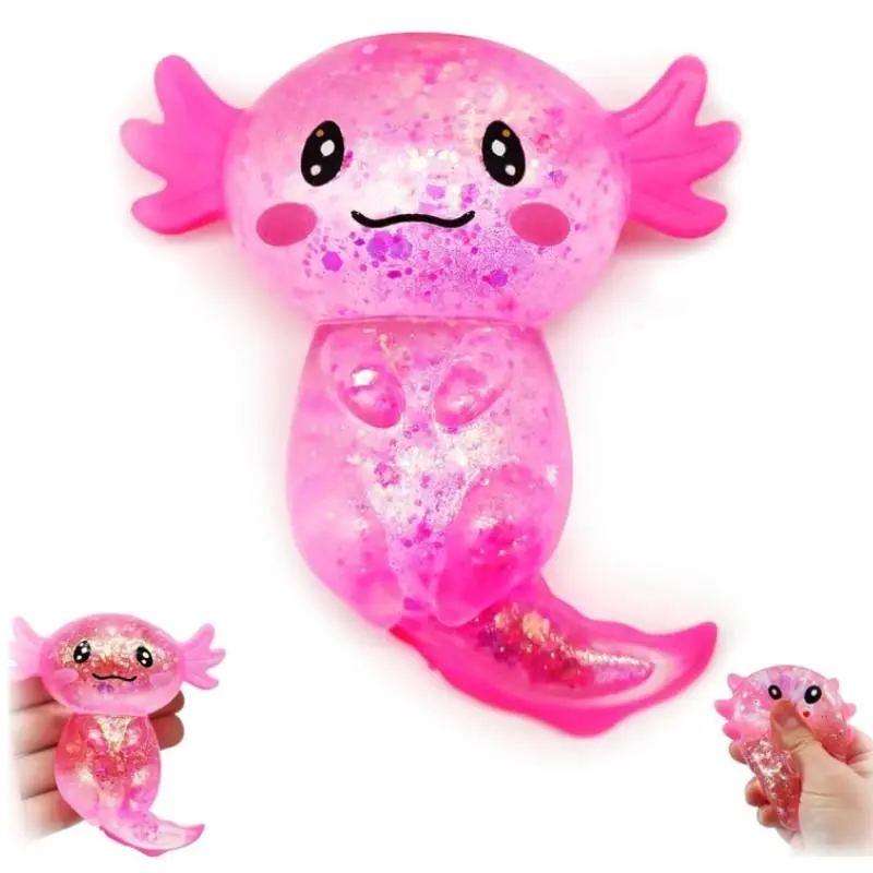Kawaii Axolotl Sensory Squishies Set (1/4 Pack) - Ultra-Soft Slow-Rising Maltose Texture Balls, Stress Relief Fidget Toys, Collectibles for Neurodivergent Kids, Birthday Party Gift, Sensory Squishy