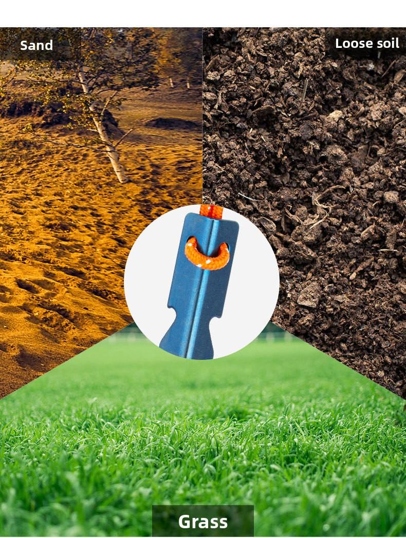 Titanium V - Shaped Tent Pegs High Strength Outdoor Camping Stakes for Beach Sand Snow Ground Anchors