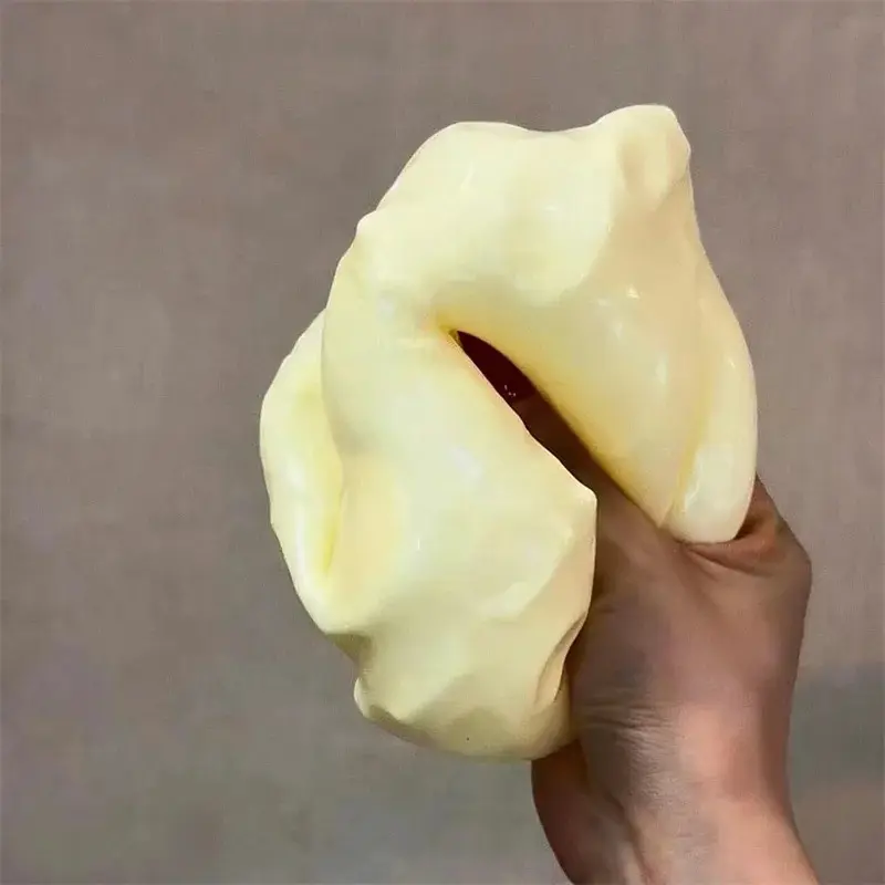 # funny squishy trades Jumbo Soft Flour Cheese Cube Stress Ball, Big Shapeable Squeeze Toy, Non-Bounce ASMR Sensory Fidget Item, Anti-Stress Festival Gift for Fidgeters, Shape Mold