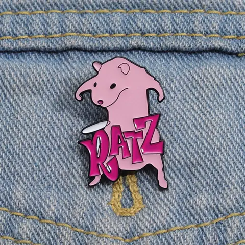 Cute Rat & Letters Design Brooch, Fashion Alloy Pink Brooches for Daily Use, Enamel Brooch Suitable for Backpacks, Jeans, Scarves, Hats Decoration Fixed Buckle, Casual Alloy Brooches for Men & Women, Brooch Pins, Fashion Accessory, Men Accessories
