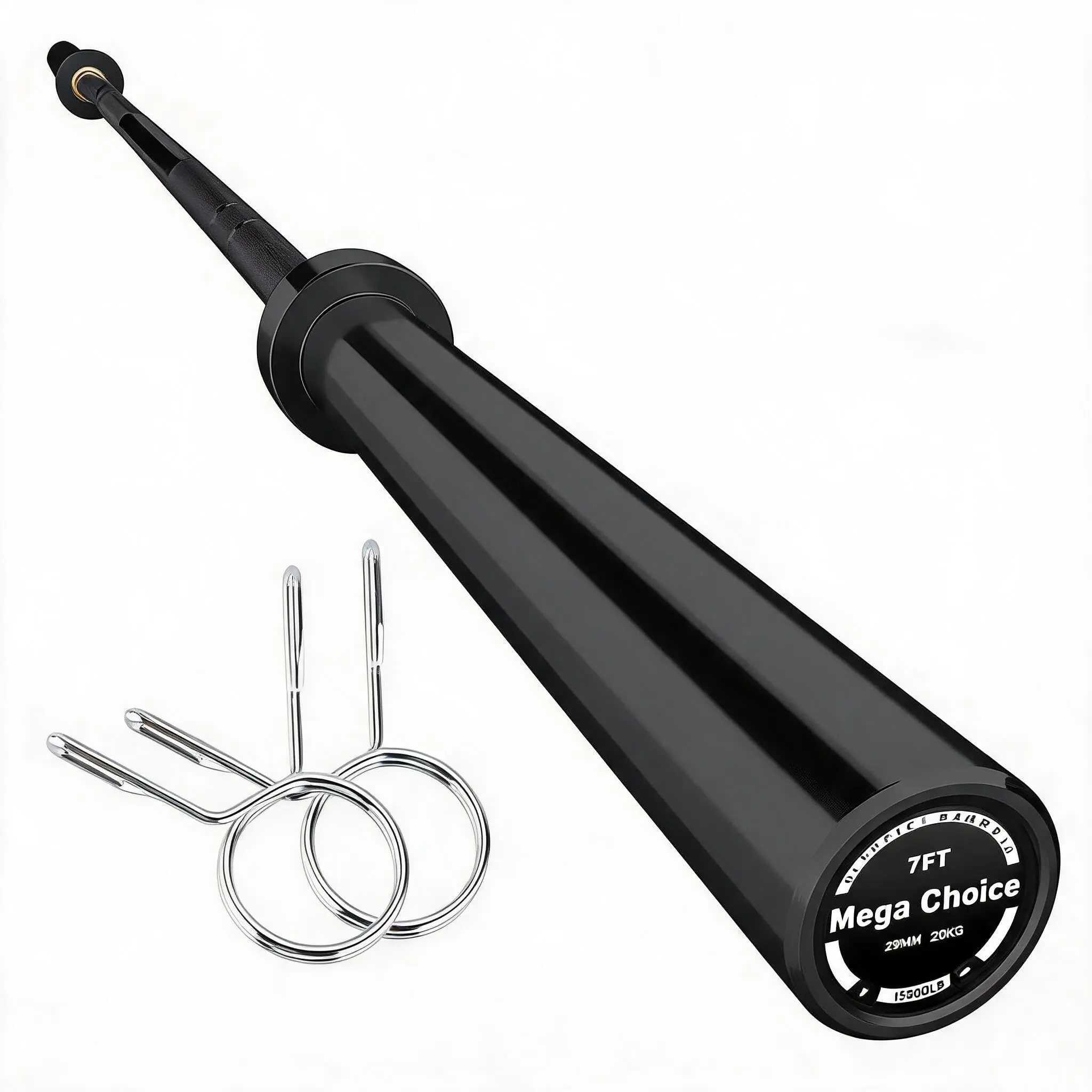GARVEE 7FT 45LB Olympic Barbell - Strength Training Equipment, 1500LB Capacity, Hard Chrome Finish, Knurled Grip, Fits 2" Plt., for Olympic Lifts & Functional Training Workout