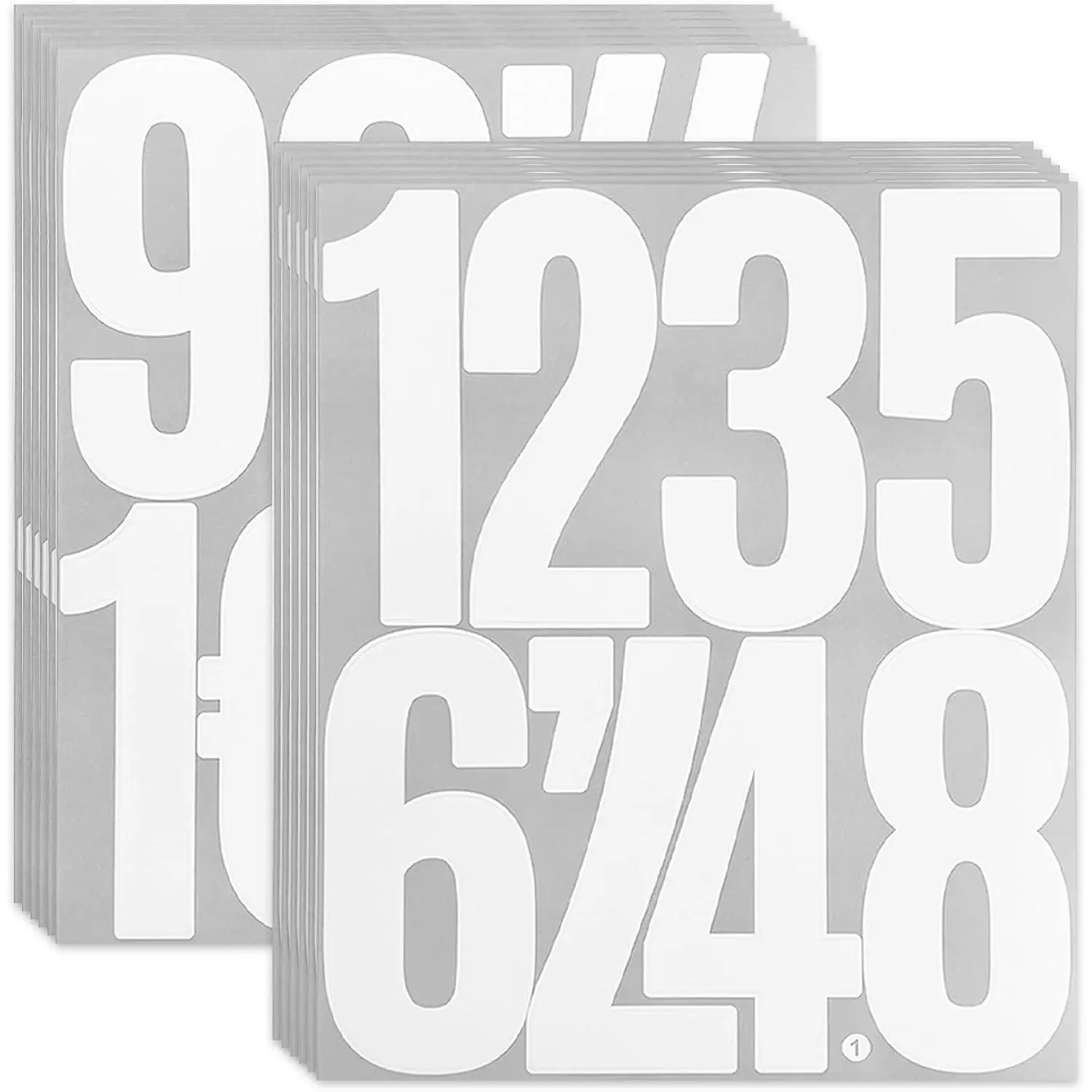 Large Number Stickers, 5 Inch Self-Adhesive Vinyl Numbers | 12 Sheets  0-9 Stickers for Mailbox, Door, , Window, Indoor & Outdoor Use