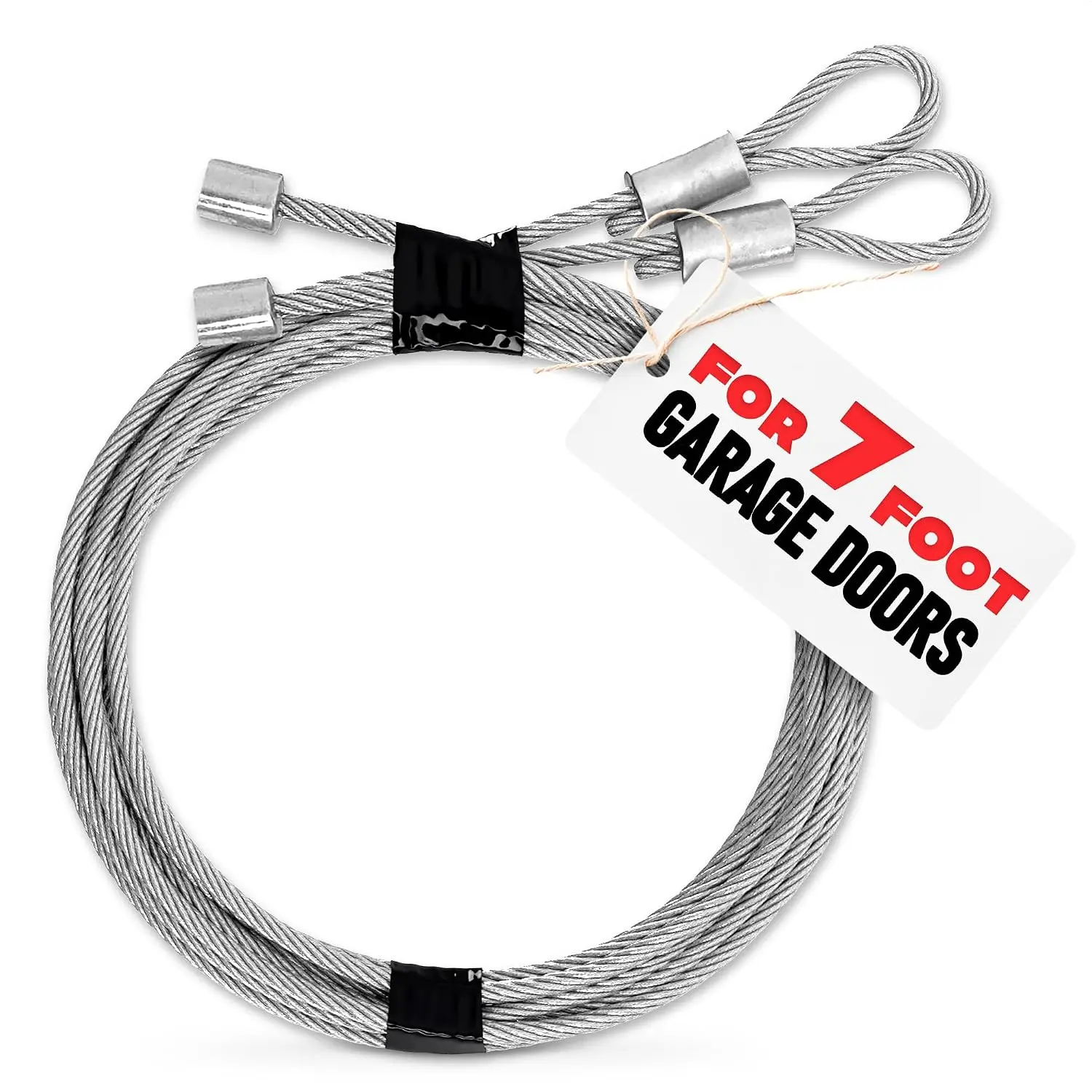 Garage Door Cables for 7 Ft Door, Torsion Spring Lift , 2 Pack | Heavy-Duty 304 Steel Galvanized  Wire, 8 Ft 6 In (102 In) Long - -Resistant and Durable, Easy to Install
