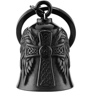 Motorcycle Angel Bell for Men Women, Biker Riding Safety Guard Accessory (Black)