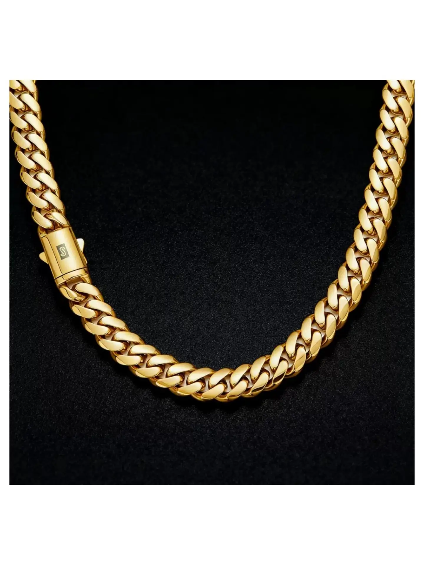Cuban Chain Necklace Bracelet Set, Stainless Steel, Waterproof, Hypoallergenic, Casual Style, Unisex, All Seasons, Couple Jewelry, Couples Jewelry Set
