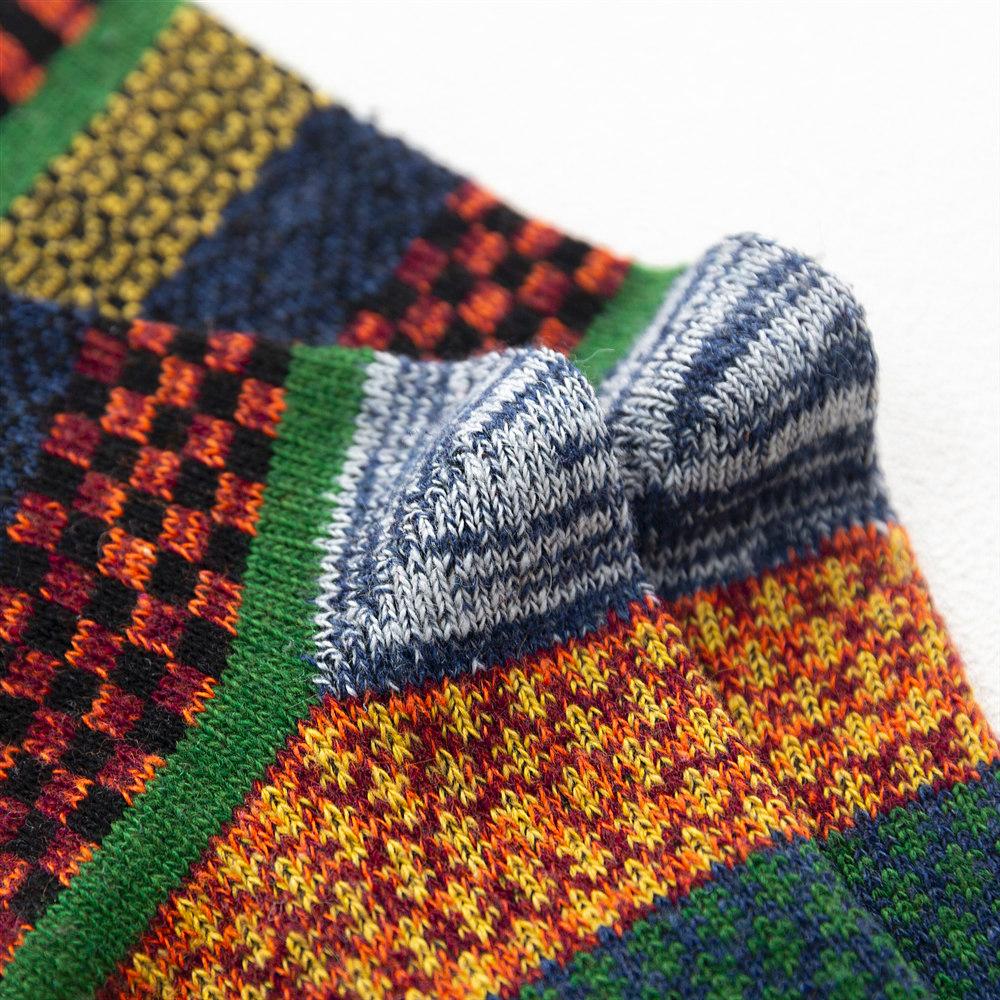 5 Pairs Winter Men's Socks Thicken Wool Socks Warm Men Retro Style Colorful Fashion Man Socks For Snow Boots EU Size 38-44