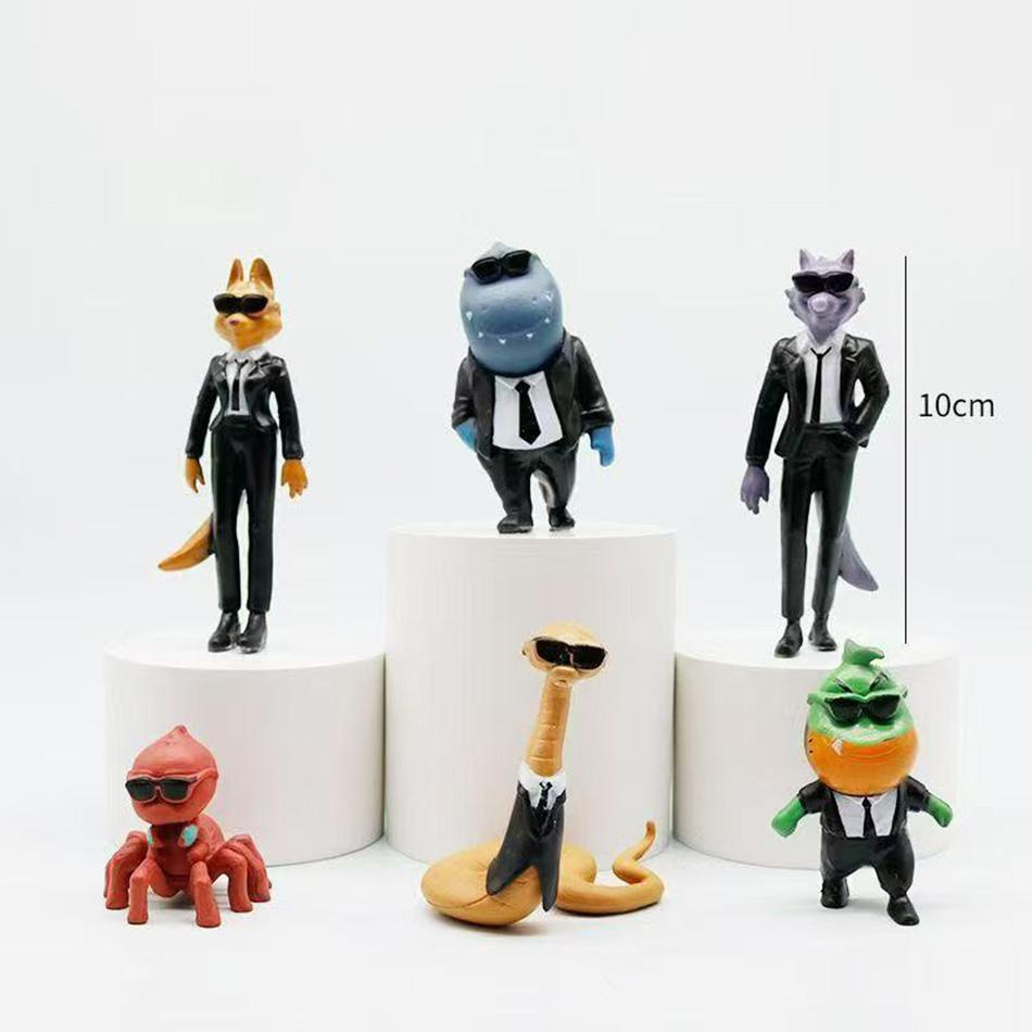 6Pcs/Set The Bad Guys 2 Action Figures, Anime Model Toys, Cake Topper Decorations, Collectible Figurines for Kids & Adults