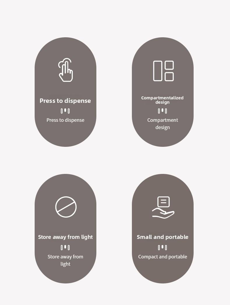 FaSoLa pill box is a portable medicine dispensing box, a mini pill compartment box for carrying with you, and a light-proof pill storage box