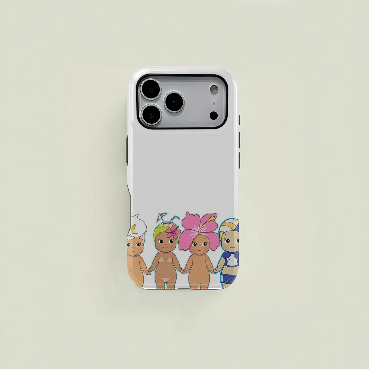 1 pc cartoon flower coconut head double layer protective case solid two-in-one protective case for iPhone 17 16 15 Pro 14 13 12 11 Pro Max 14 Plus 15 Plus 16Plus 17Plus protective case couple