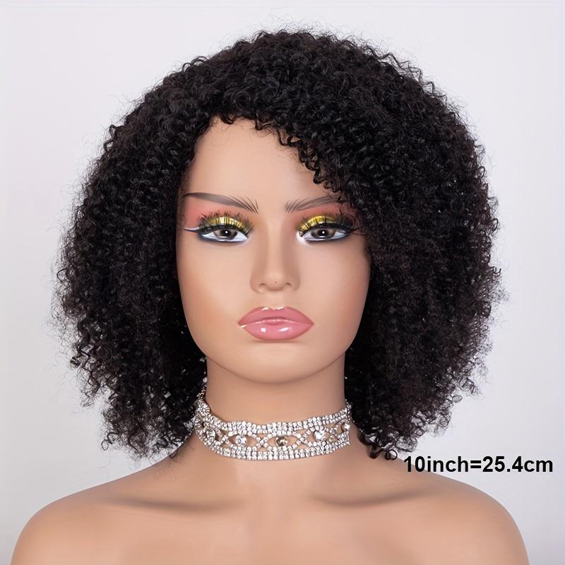 Fashion Brazilian Remy 180% Jerry Curly Short Pixie Bob Cut Human Hair Wigs - Highlight Kinky Curly Wigs For Women