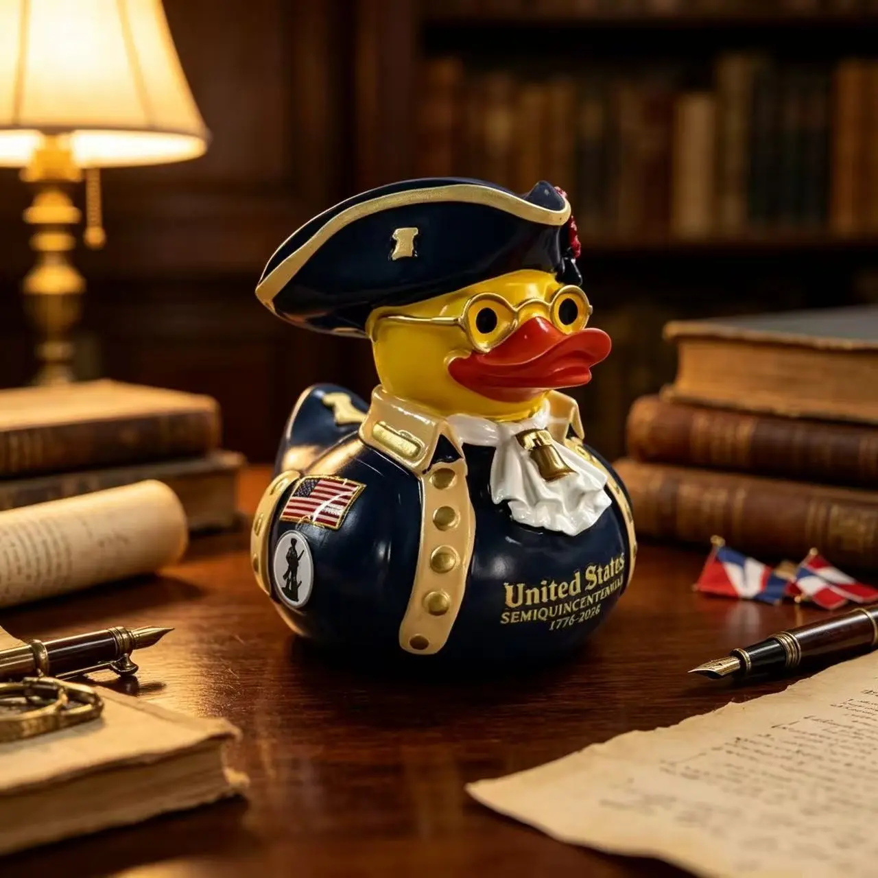Independence Day Vintage Duck Statue, Patriotic Home Display Ornament, Decorative Sculpture for Festive Celebrations, Unique Gift Idea