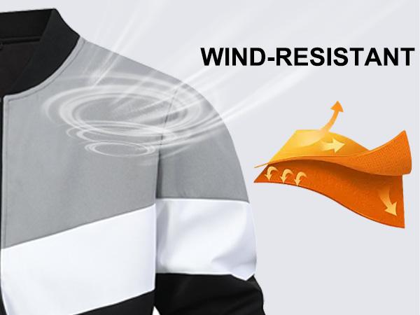 HYPESTFIT Men's Varsity Jacket Casual Windproof Color Block Quilted Insulated Padded Coats