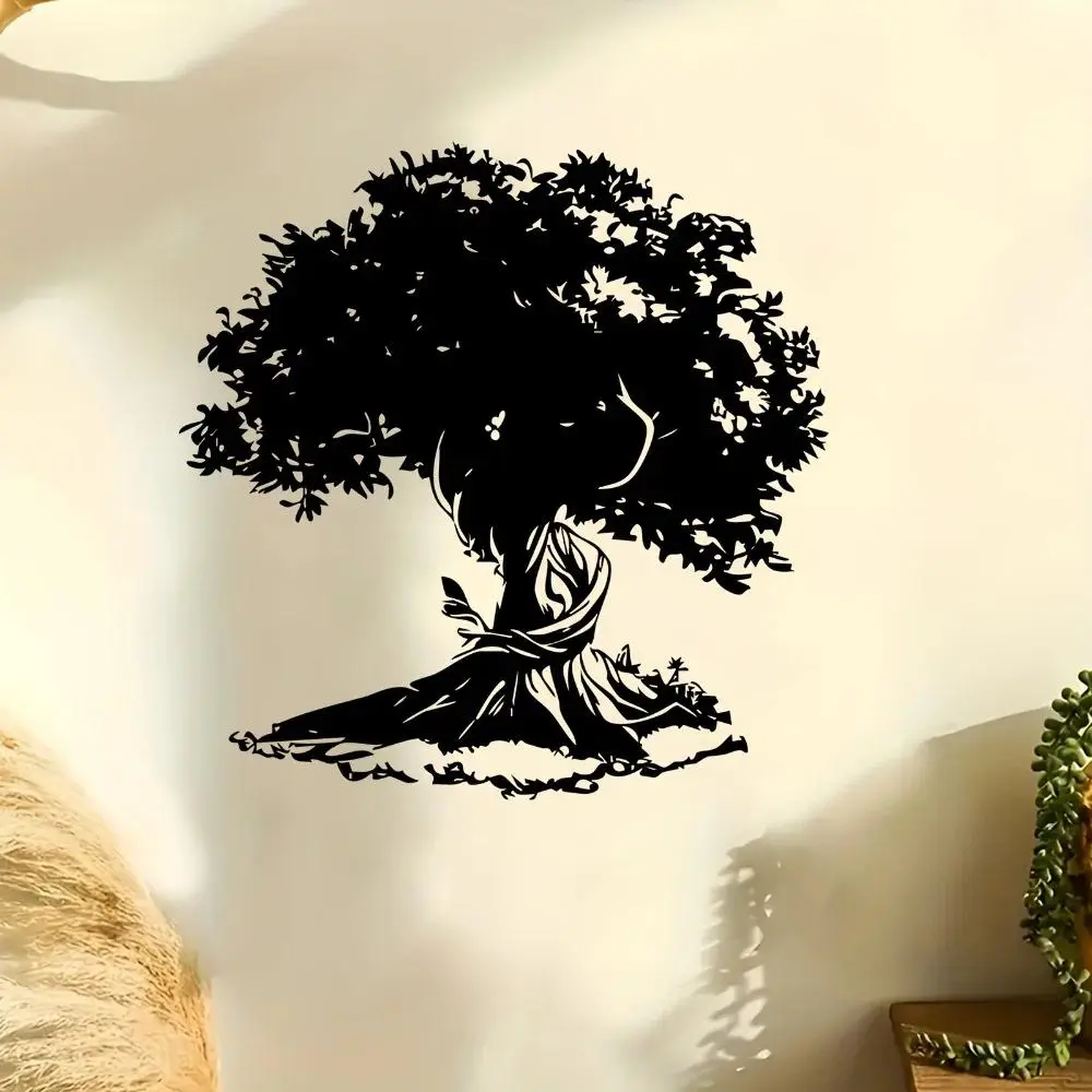 1pc Weather Resistant Serene Tree Iron Wall Art Metal Mural Rustproof Outdoor Garden Patio Fence Decor Home Wall Hanging Ornament