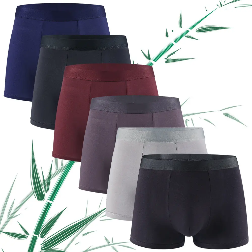 6 Pack Men's Boxer Briefs, Minimalist Solid Color Soft Breathable Multipack Everyday Underwear for Men
