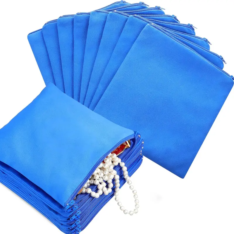 Blank Canvas Zipper Pouches Bulk, Makeup Cosmetic Bags with Zipper, Multi-Purpose Travel Toiletry Storage Bags, DIY Craft Pencil Pouches for Heat Transfer Vinyl, Painting & Tie-Dye