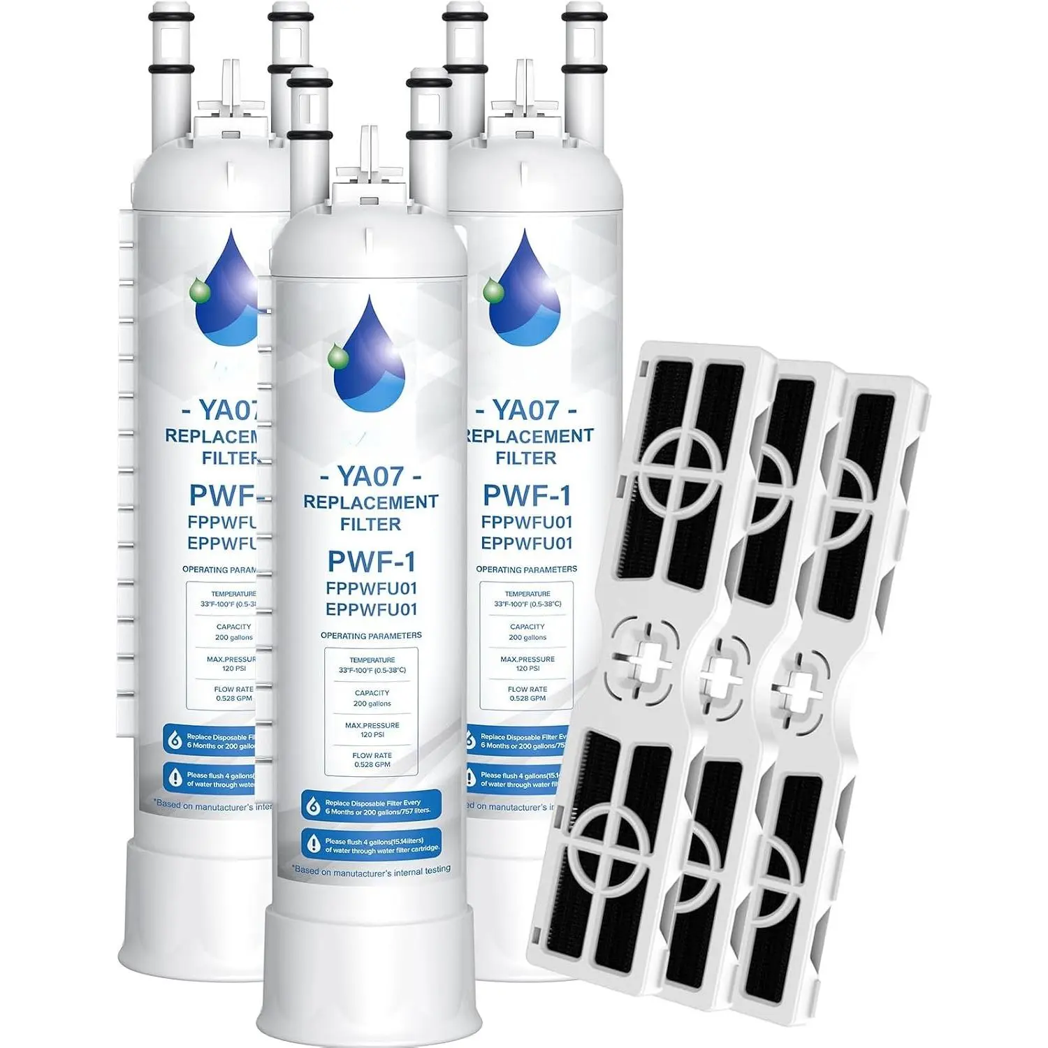 FPPWFU01 Water Filter  for  FPPWFU01 Water Filter, Compatible with PurePour PWF-1,EPPWF01 PureAdvantage PWF-1 and PureAir AF-2 FRGPAAF2 Air Filter Combo(3)