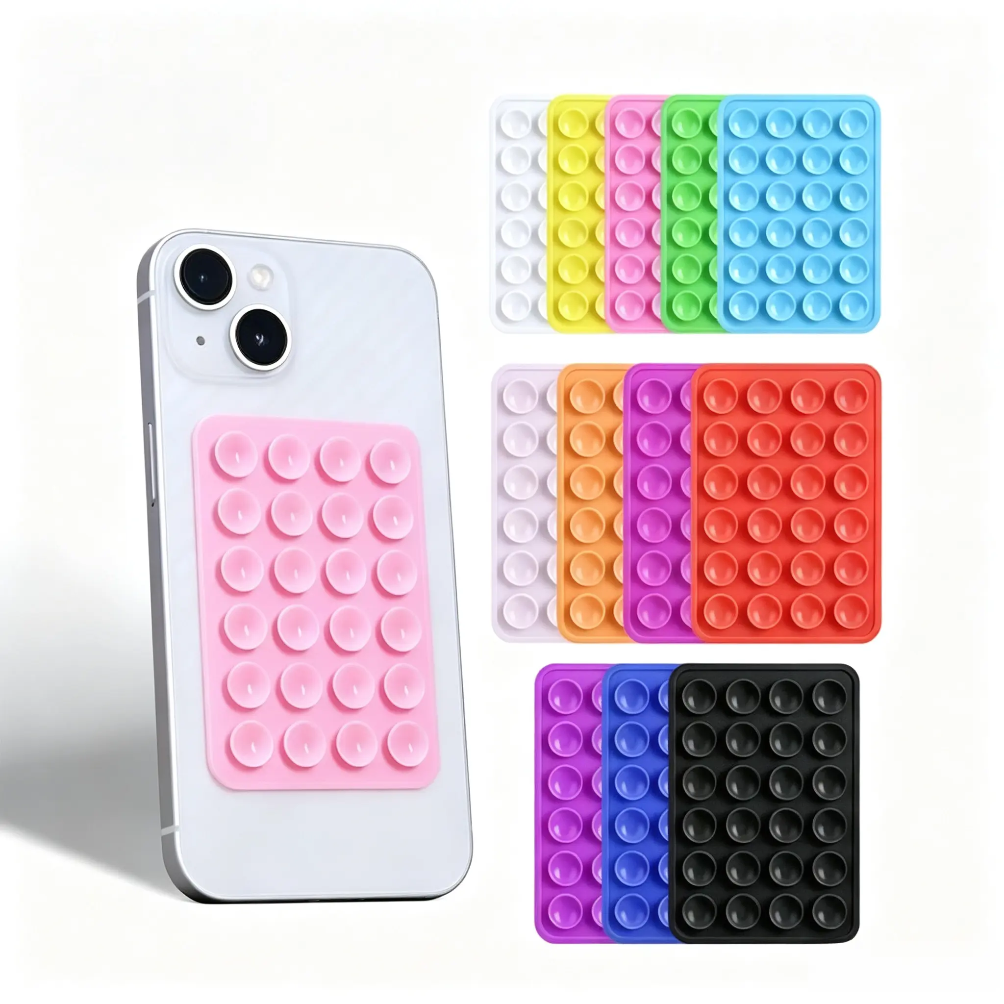 Silicone suction cup phone case holder - double-sided phone accessory - hands-free calling - strong grip - handheld selfie and video stabilizer - frees both hands, suitable for iPhone and Samsung