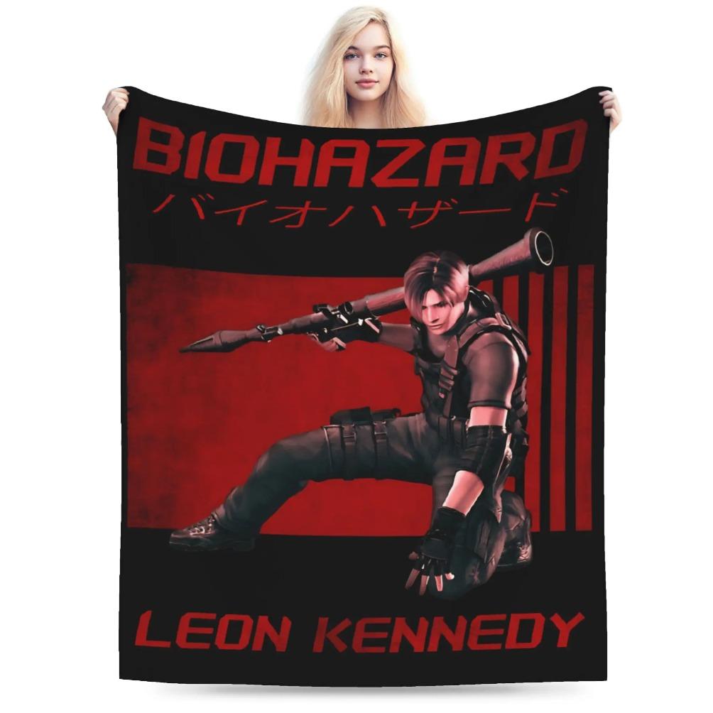Residents Evils Leon S. Kennedy Throw Blanket Super Soft Pattern Blanket  For Living Room Camping Flannel Bedspread Bed Cover A multi-functional and beautiful blanket suitable for decoration, use and as a gift. Add some fun to your home