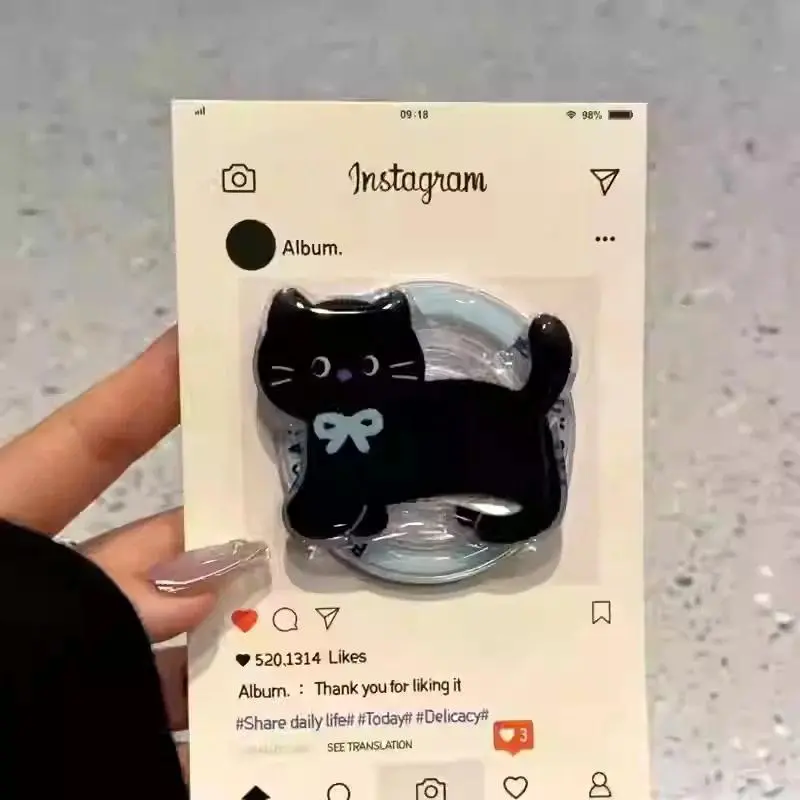 Korean Cute Kitty For Magsafe Phone Magnetic Griptok Stand For iPhone Funny Foldable Wireless Charging Case Holder