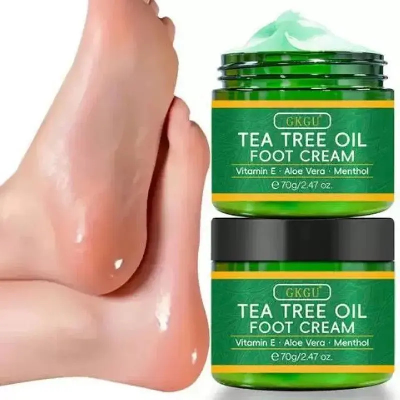 2-Pack Tea Tree Oil Foot Cream, Deep Moisturizing Lotion, Foot Moisturizer, Softens Dry Rough Skin, Nourishes Heel Cracks, Unisex Daily Foot Care Products