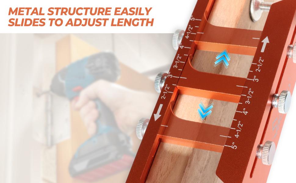 Metal Door Hinge Jig, Adjustable Router Jig Fits Door Hinges 2.5"–5" Length & Thicknesses, Universal Template for Round (1/4" & 5/8" Radius) and Square Corners