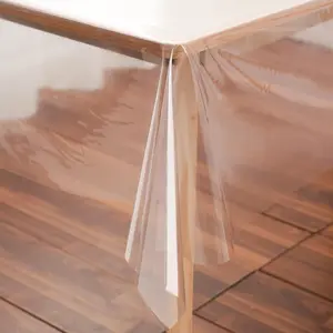 Clear Plastic Tablecloth Protector Rectangle Square 70x70 inch Waterproof Oilproof Stain Resistant Wipeable Table Cover for Dining Tables